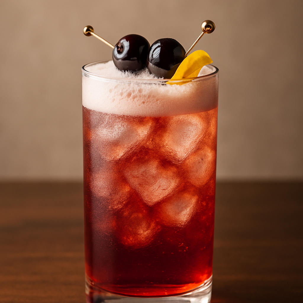 Smoky Cherry Bourbon Fizz