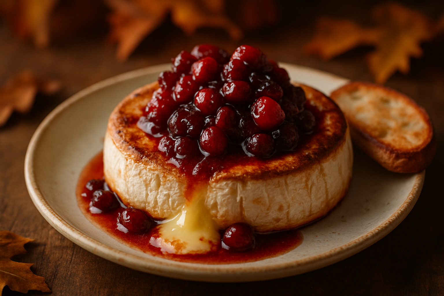 Baked Brie with Cranberry Compote
