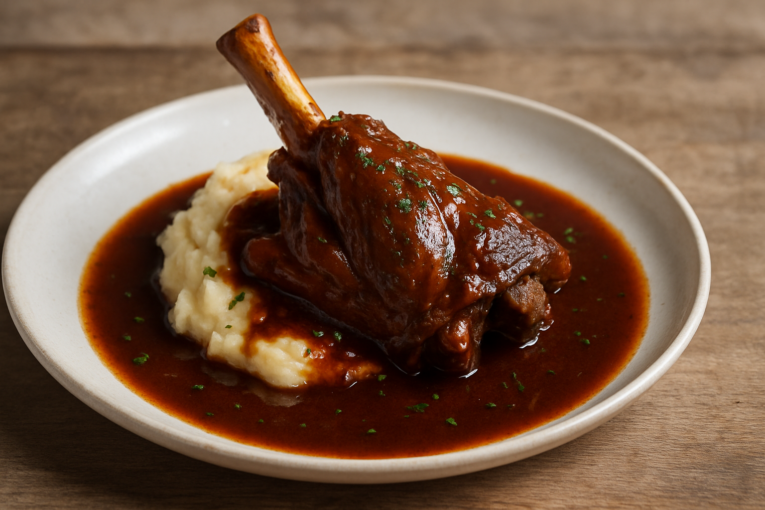 Braised Lamb Shanks with Red Wine Reduction