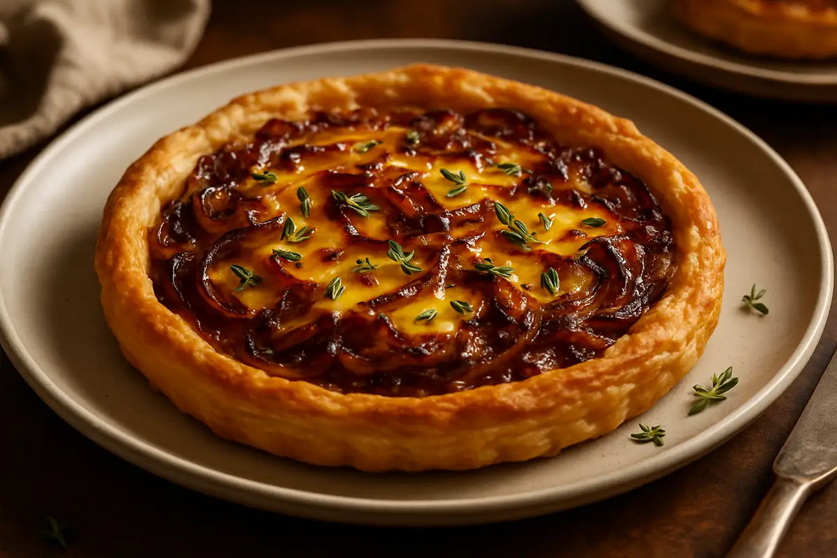 Caramelized Bourbon Onion Tart with Smoked Gouda and Thyme