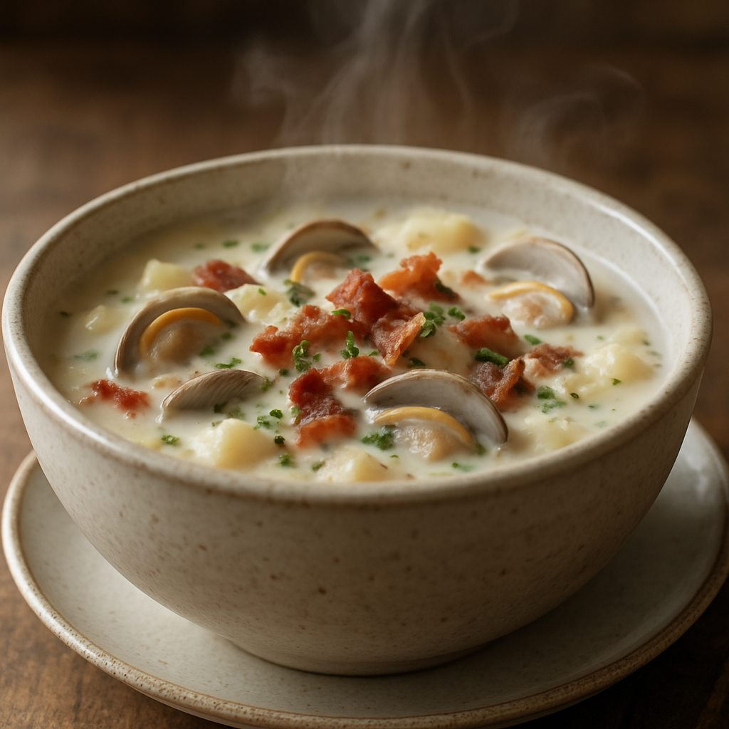 Clam Chowder with Bacon and Potatoes