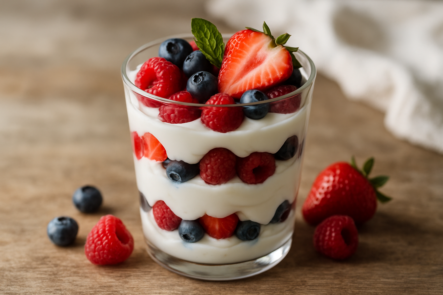 Fresh Berry Parfait with Greek Yogurt