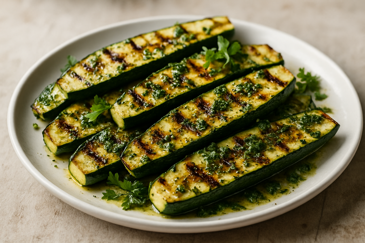Grilled Zucchini with Herb Marinade