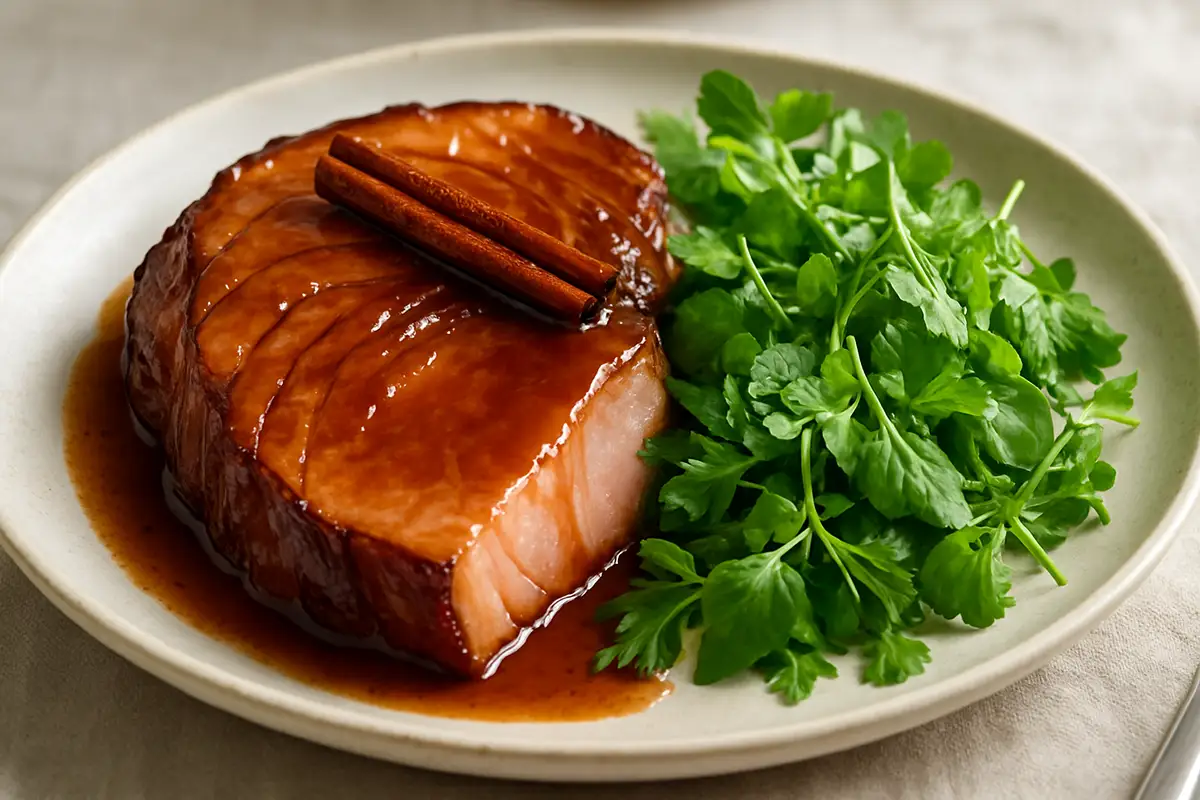 Maple-Bourbon Glazed Ham with Spring Herb Salad
