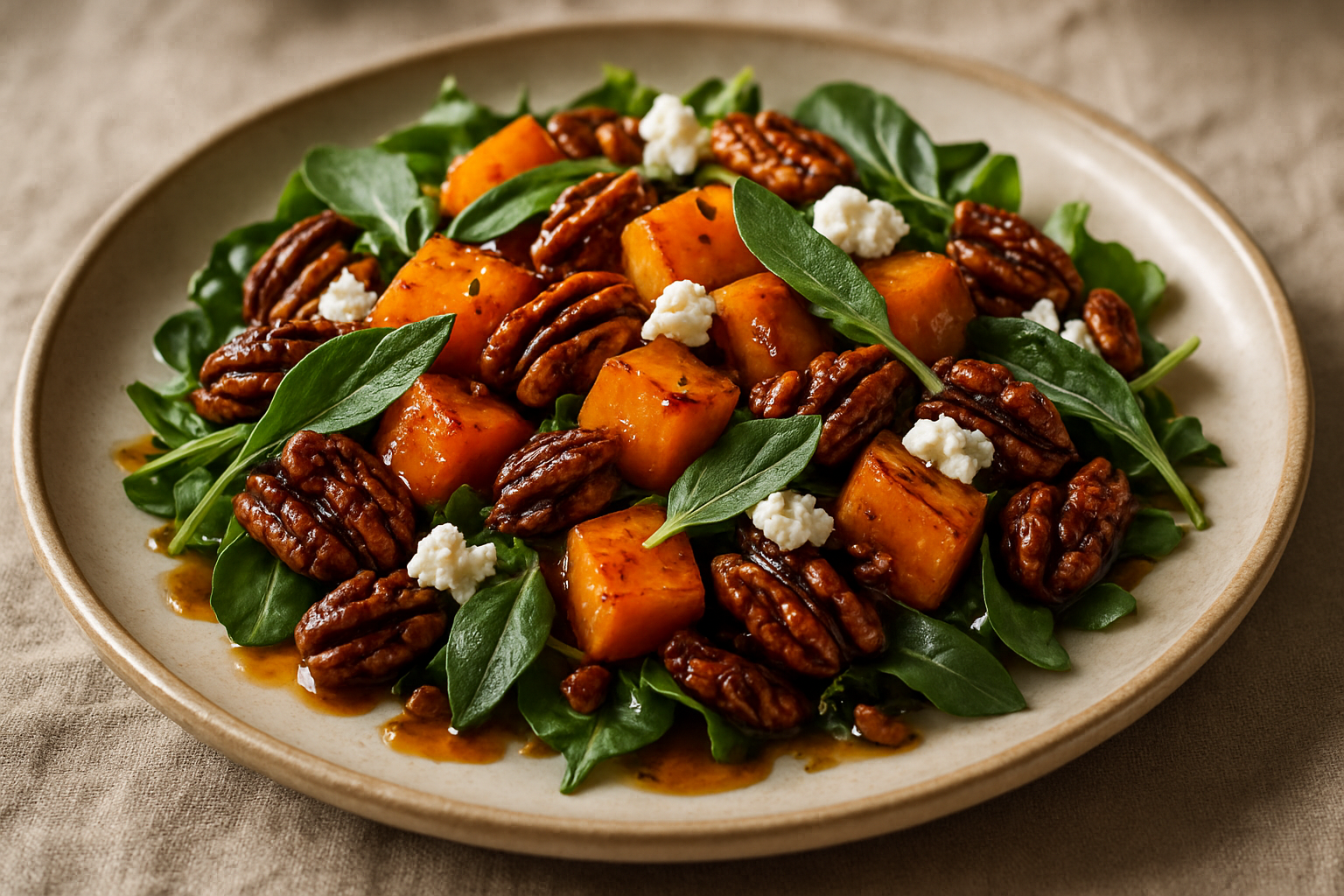 Maple Bourbon Roasted Butternut Squash and Sage Salad