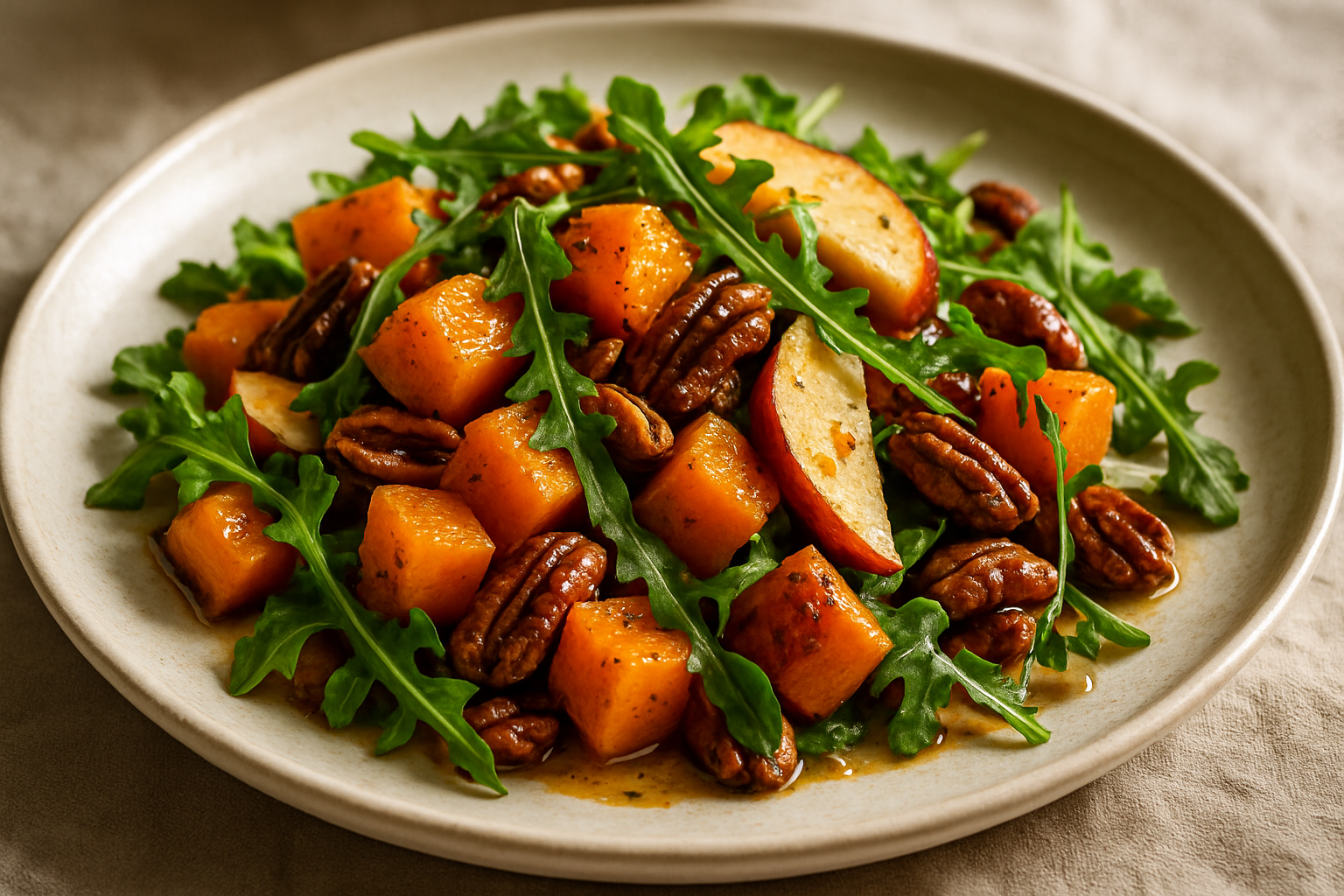 Maple Bourbon-Spiced Butternut Squash and Apple Salad
