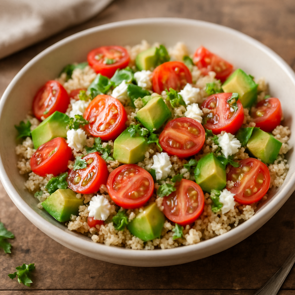 Quinoa Salad with Avocado, Tomatoes, and Feta
