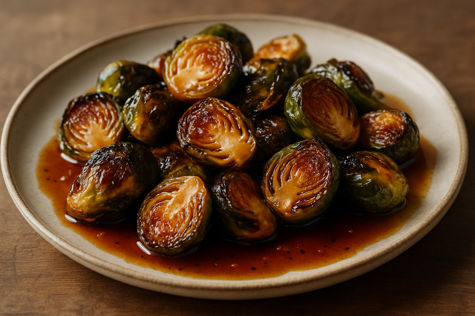Roasted Brussels Sprouts with Whiskey Maple Glaze