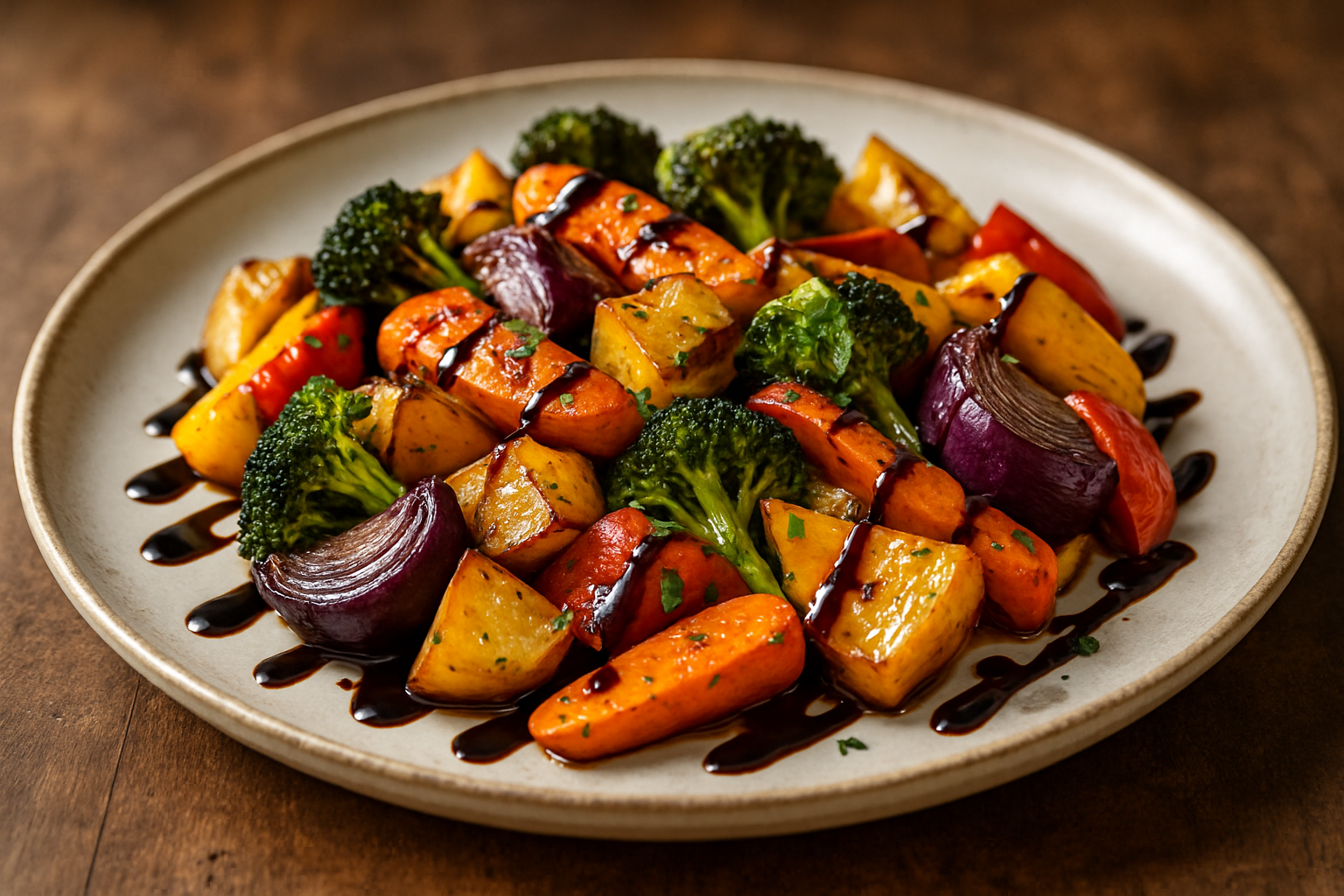 Roasted Vegetable Medley with Balsamic Glaze