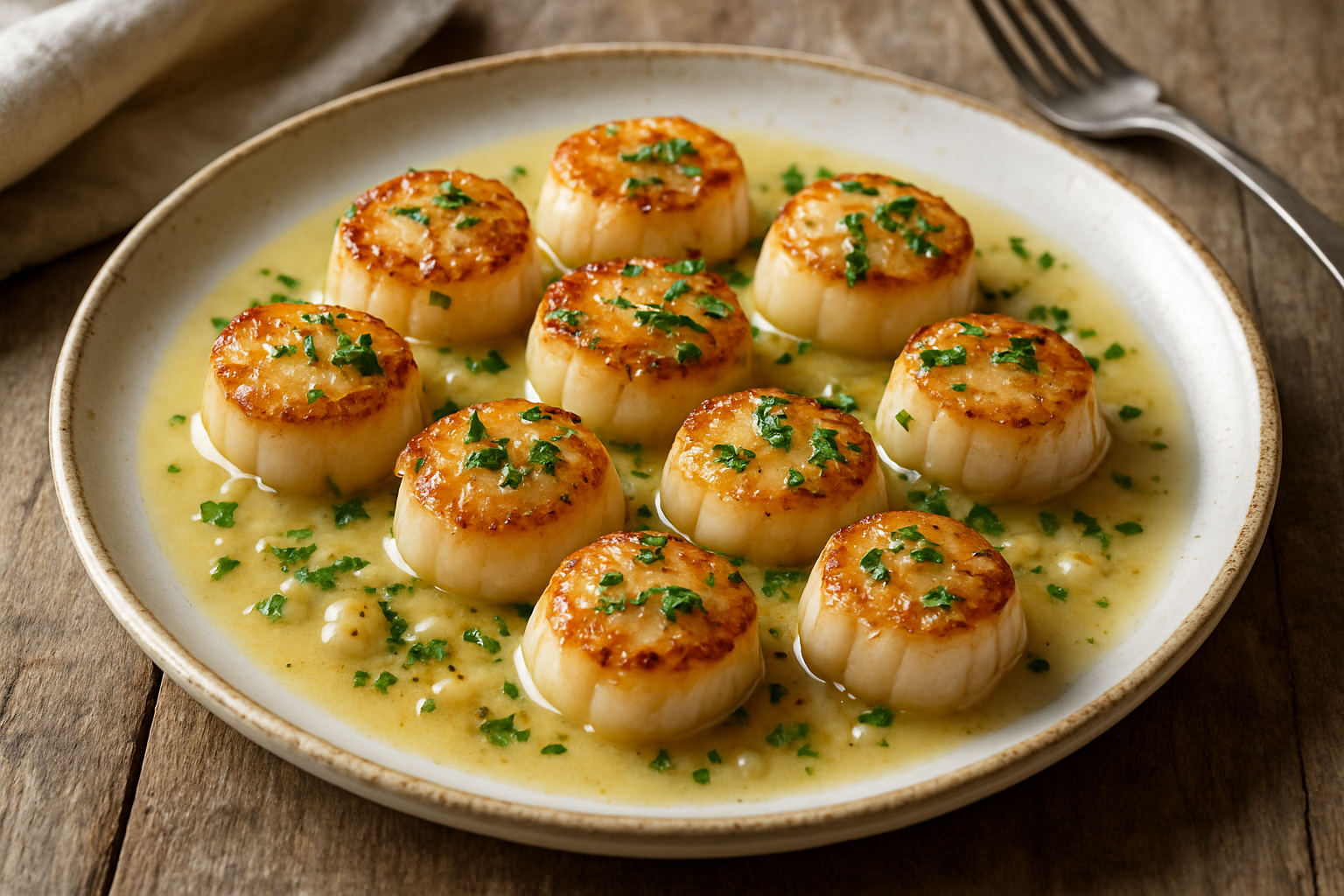 Scallops in White Wine Sauce
