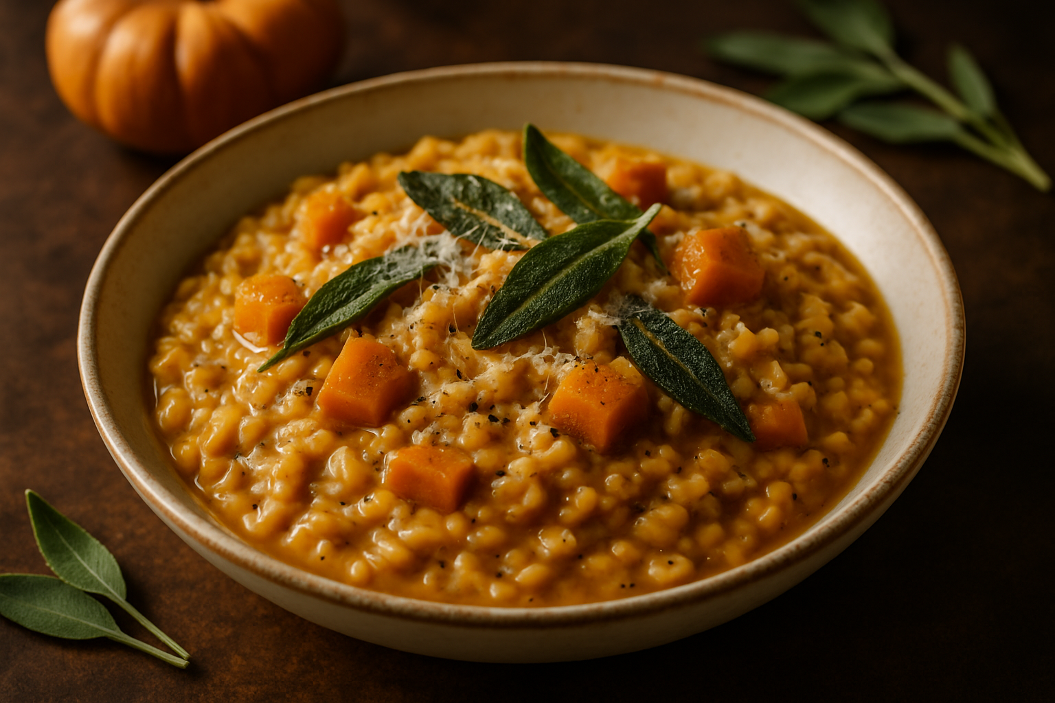 Spiced Bourbon Pumpkin and Sage Risotto