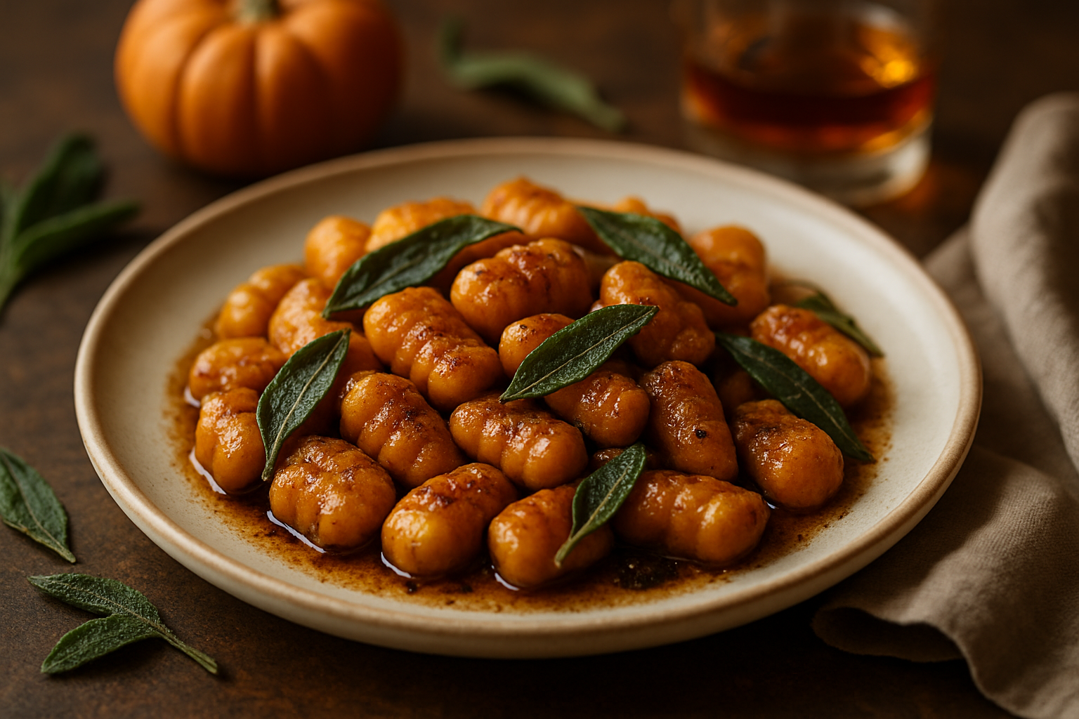 Spiced Bourbon Pumpkin Gnocchi with Sage Brown Butter