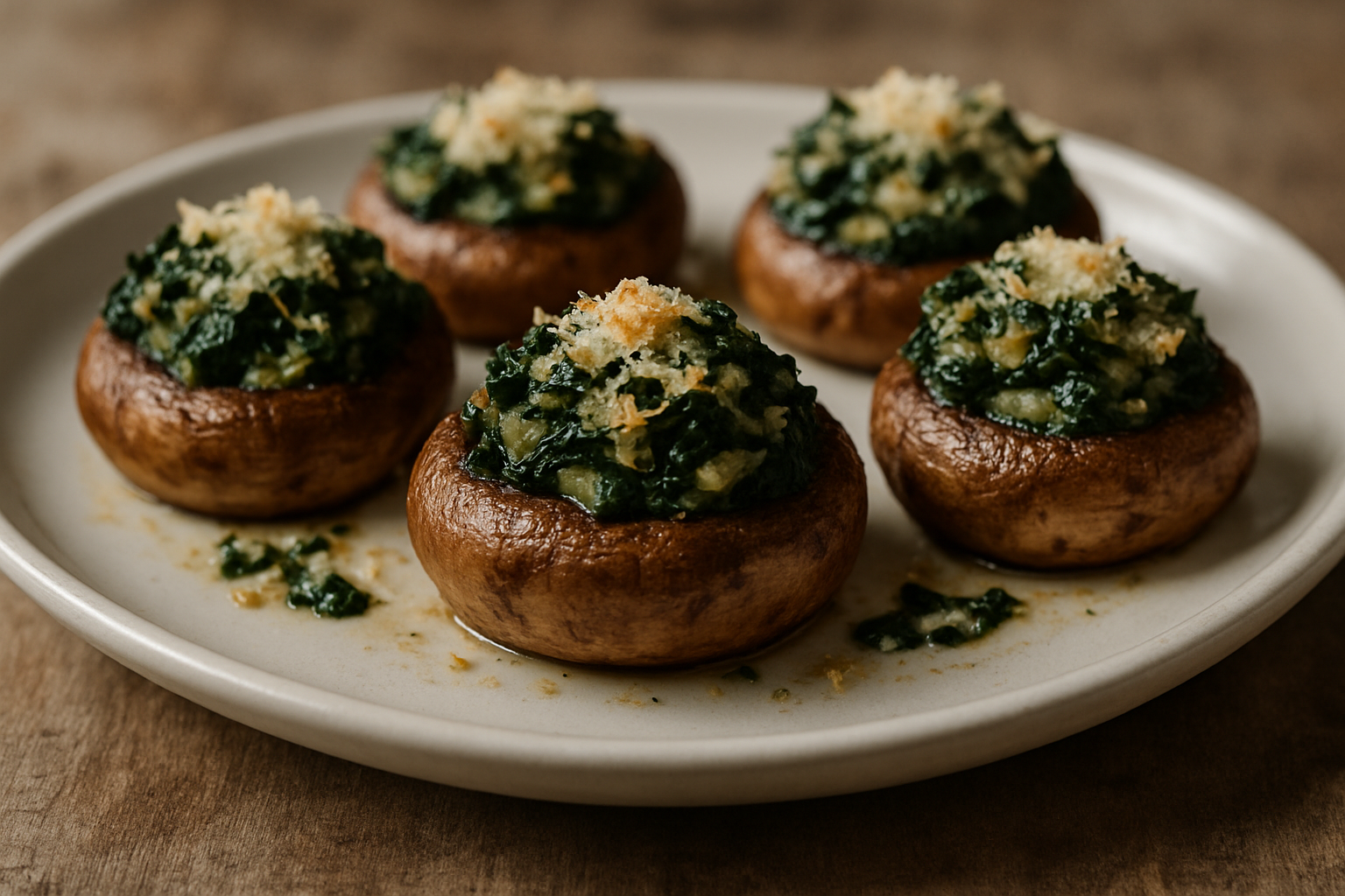 Stuffed Mushrooms with Spinach and Parmesan
